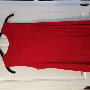 Red sleeveless top